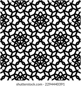 Monochrome pattern. Abstract texture for fabric print, card, table cloth, furniture, banner, cover, invitation, decoration, wrapping.seamless repeating pattern.Black and white color.