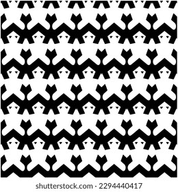 Monochrome pattern. Abstract texture for fabric print, card, table cloth, furniture, banner, cover, invitation, decoration, wrapping.seamless repeating pattern.Black and white color.