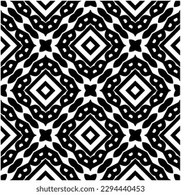 Monochrome pattern. Abstract texture for fabric print, card, table cloth, furniture, banner, cover, invitation, decoration, wrapping.seamless repeating pattern.Black and white color.