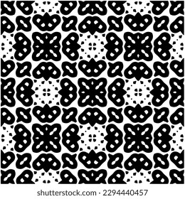 Patrón monocromo. Textura abstracta para impresión de tela, tarjeta, mantel de mesa, muebles, banner, cubierta, invitación, decoración, envoltura.patrón repitiendo sin fisuras.Color negro y blanco.