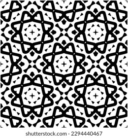 Monochrome pattern. Abstract texture for fabric print, card, table cloth, furniture, banner, cover, invitation, decoration, wrapping.seamless repeating pattern.Black and white color.