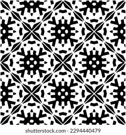 Monochrome pattern. Abstract texture for fabric print, card, table cloth, furniture, banner, cover, invitation, decoration, wrapping.seamless repeating pattern.Black and white color.