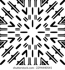 Monochrome pattern. Abstract texture for fabric print, card, table cloth, furniture, banner, cover, invitation, decoration, wrapping.seamless repeating pattern.Black and white color.