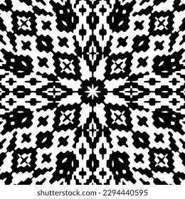Patrón monocromo. Textura abstracta para impresión de tela, tarjeta, mantel de mesa, muebles, banner, cubierta, invitación, decoración, envoltura.patrón repitiendo sin fisuras.Color negro y blanco.