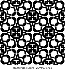 Monochrome pattern. Abstract texture for fabric print, card, table cloth, furniture, banner, cover, invitation, decoration, wrapping.seamless repeating pattern.Black and white color.