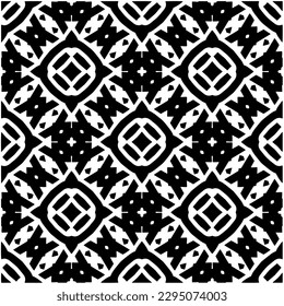 Patrón monocromo. Textura abstracta para impresión de tela, tarjeta, mantel de mesa, muebles, banner, cubierta, invitación, decoración, envoltura.patrón repitiendo sin fisuras.Color negro y blanco.