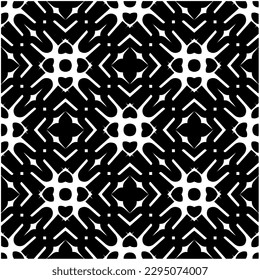 Monochrome pattern. Abstract texture for fabric print, card, table cloth, furniture, banner, cover, invitation, decoration, wrapping.seamless repeating pattern.Black and white color.