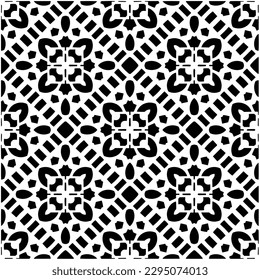 Monochrome pattern. Abstract texture for fabric print, card, table cloth, furniture, banner, cover, invitation, decoration, wrapping.seamless repeating pattern.Black and white color.