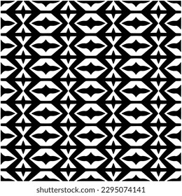 Monochrome pattern. Abstract texture for fabric print, card, table cloth, furniture, banner, cover, invitation, decoration, wrapping.seamless repeating pattern.Black and white color.