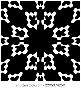 Monochrome pattern. Abstract texture for fabric print, card, table cloth, furniture, banner, cover, invitation, decoration, wrapping.seamless repeating pattern.Black and white color.