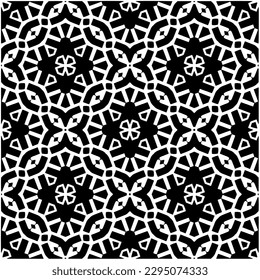 Monochrome pattern. Abstract texture for fabric print, card, table cloth, furniture, banner, cover, invitation, decoration, wrapping.seamless repeating pattern.Black and white color.