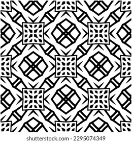 Monochrome pattern. Abstract texture for fabric print, card, table cloth, furniture, banner, cover, invitation, decoration, wrapping.seamless repeating pattern.Black and white color.