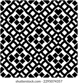 Monochrome pattern. Abstract texture for fabric print, card, table cloth, furniture, banner, cover, invitation, decoration, wrapping.seamless repeating pattern.Black and white color.