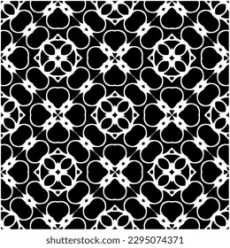 Monochrome pattern. Abstract texture for fabric print, card, table cloth, furniture, banner, cover, invitation, decoration, wrapping.seamless repeating pattern.Black and white color.