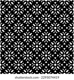 Monochrome pattern. Abstract texture for fabric print, card, table cloth, furniture, banner, cover, invitation, decoration, wrapping.seamless repeating pattern.Black and white color.