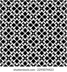 Monochrome pattern. Abstract texture for fabric print, card, table cloth, furniture, banner, cover, invitation, decoration, wrapping.seamless repeating pattern.Black and white color.