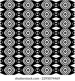 Monochrome pattern. Abstract texture for fabric print, card, table cloth, furniture, banner, cover, invitation, decoration, wrapping.seamless repeating pattern.Black and white color.