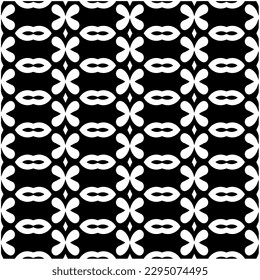 Monochrome pattern. Abstract texture for fabric print, card, table cloth, furniture, banner, cover, invitation, decoration, wrapping.seamless repeating pattern.Black and white color.