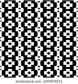 Monochrome pattern. Abstract texture for fabric print, card, table cloth, furniture, banner, cover, invitation, decoration, wrapping.seamless repeating pattern.Black and white color.