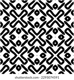 Monochrome pattern. Abstract texture for fabric print, card, table cloth, furniture, banner, cover, invitation, decoration, wrapping.seamless repeating pattern.Black and white color.