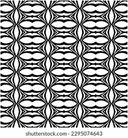 Monochrome pattern. Abstract texture for fabric print, card, table cloth, furniture, banner, cover, invitation, decoration, wrapping.seamless repeating pattern.Black and white color.