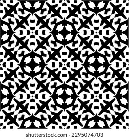 Monochrome pattern. Abstract texture for fabric print, card, table cloth, furniture, banner, cover, invitation, decoration, wrapping.seamless repeating pattern.Black and white color.