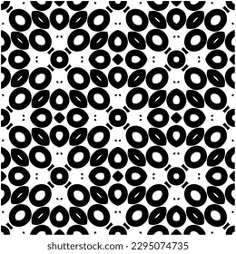 Monochrome pattern. Abstract texture for fabric print, card, table cloth, furniture, banner, cover, invitation, decoration, wrapping.seamless repeating pattern.Black and white color.