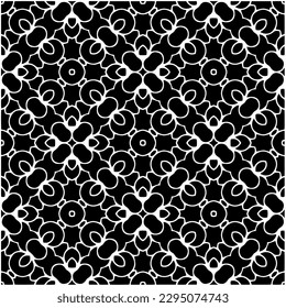 Monochrome pattern. Abstract texture for fabric print, card, table cloth, furniture, banner, cover, invitation, decoration, wrapping.seamless repeating pattern.Black and white color.
