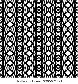 Monochrome pattern. Abstract texture for fabric print, card, table cloth, furniture, banner, cover, invitation, decoration, wrapping.seamless repeating pattern.Black and white color.