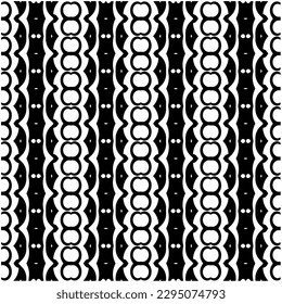 Monochrome pattern. Abstract texture for fabric print, card, table cloth, furniture, banner, cover, invitation, decoration, wrapping.seamless repeating pattern.Black and white color.