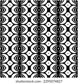 Monochrome pattern. Abstract texture for fabric print, card, table cloth, furniture, banner, cover, invitation, decoration, wrapping.seamless repeating pattern.Black and white color.