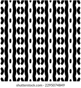 Monochrome pattern. Abstract texture for fabric print, card, table cloth, furniture, banner, cover, invitation, decoration, wrapping.seamless repeating pattern.Black and white color.