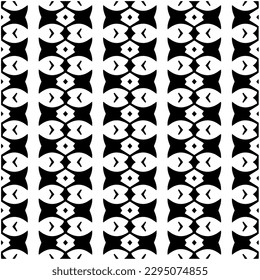 Monochrome pattern. Abstract texture for fabric print, card, table cloth, furniture, banner, cover, invitation, decoration, wrapping.seamless repeating pattern.Black and white color.