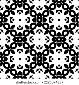 Monochrome Muster. Abstrakte Textur für Stoffdruck, Karte, Tischdecken, Möbel, Banner, Deckel, Einladung, Dekoration, Umhüllung.Nahtlose Wiederholmuster.Schwarz-Weiß-Farbe.