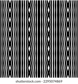 Monochrome pattern. Abstract texture for fabric print, card, table cloth, furniture, banner, cover, invitation, decoration, wrapping.seamless repeating pattern.Black and white color.