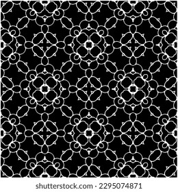 Monochrome pattern. Abstract texture for fabric print, card, table cloth, furniture, banner, cover, invitation, decoration, wrapping.seamless repeating pattern.Black and white color.