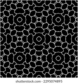 Patrón monocromo. Textura abstracta para impresión de tela, tarjeta, mantel de mesa, muebles, banner, cubierta, invitación, decoración, envoltura.patrón repitiendo sin fisuras.Color negro y blanco.