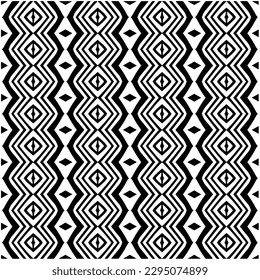 Monochrome pattern. Abstract texture for fabric print, card, table cloth, furniture, banner, cover, invitation, decoration, wrapping.seamless repeating pattern.Black and white color.