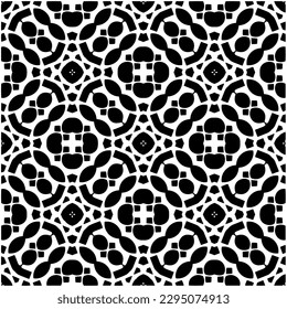 Monochrome pattern. Abstract texture for fabric print, card, table cloth, furniture, banner, cover, invitation, decoration, wrapping.seamless repeating pattern.Black and white color.