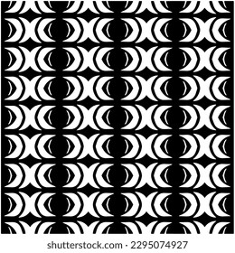 Monochrome pattern. Abstract texture for fabric print, card, table cloth, furniture, banner, cover, invitation, decoration, wrapping.seamless repeating pattern.Black and white color.