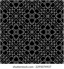 Monochrome pattern. Abstract texture for fabric print, card, table cloth, furniture, banner, cover, invitation, decoration, wrapping.seamless repeating pattern.Black and white color.