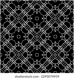 Monochrome pattern. Abstract texture for fabric print, card, table cloth, furniture, banner, cover, invitation, decoration, wrapping.seamless repeating pattern.Black and white color.