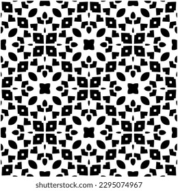 Monochrome pattern. Abstract texture for fabric print, card, table cloth, furniture, banner, cover, invitation, decoration, wrapping.seamless repeating pattern.Black and white color.