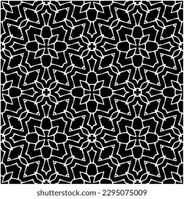 Patrón monocromo. Textura abstracta para impresión de tela, tarjeta, mantel de mesa, muebles, banner, cubierta, invitación, decoración, envoltura.patrón repitiendo sin fisuras.Color negro y blanco.