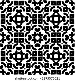 Monochrome pattern. Abstract texture for fabric print, card, table cloth, furniture, banner, cover, invitation, decoration, wrapping.seamless repeating pattern.Black and white color.
