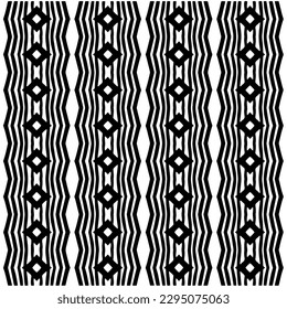 Monochrome pattern. Abstract texture for fabric print, card, table cloth, furniture, banner, cover, invitation, decoration, wrapping.seamless repeating pattern.Black and white color.