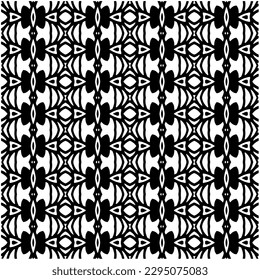 Monochrome pattern. Abstract texture for fabric print, card, table cloth, furniture, banner, cover, invitation, decoration, wrapping.seamless repeating pattern.Black and white color.