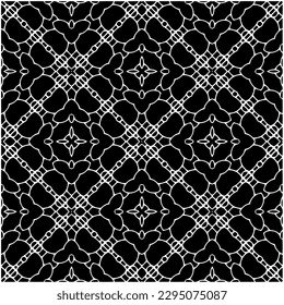 Monochrome pattern. Abstract texture for fabric print, card, table cloth, furniture, banner, cover, invitation, decoration, wrapping.seamless repeating pattern.Black and white color.