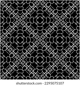 Monochrome pattern. Abstract texture for fabric print, card, table cloth, furniture, banner, cover, invitation, decoration, wrapping.seamless repeating pattern.Black and white color.