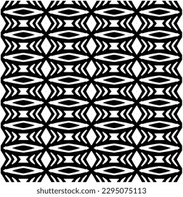 Monochrome pattern. Abstract texture for fabric print, card, table cloth, furniture, banner, cover, invitation, decoration, wrapping.seamless repeating pattern.Black and white color.